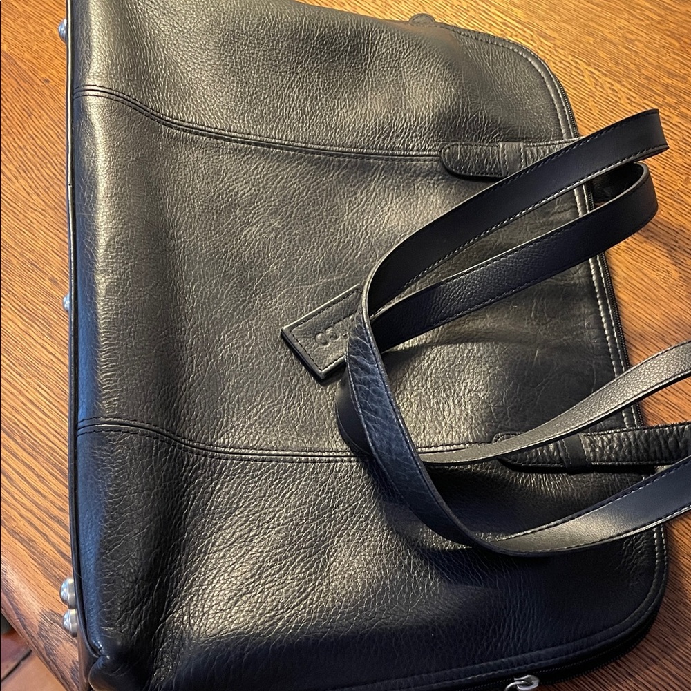 Latico Black Leather Laptop Bag